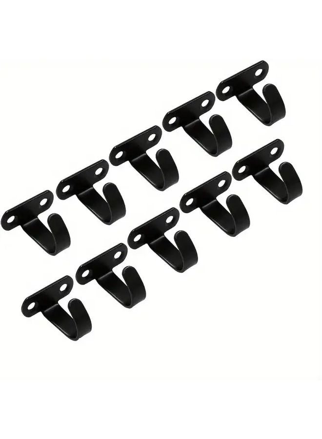 12pcs Matte Black Stainless Steel Ceiling Hooks Heavy Duty Under Shelf Towel Hooks - Image 4